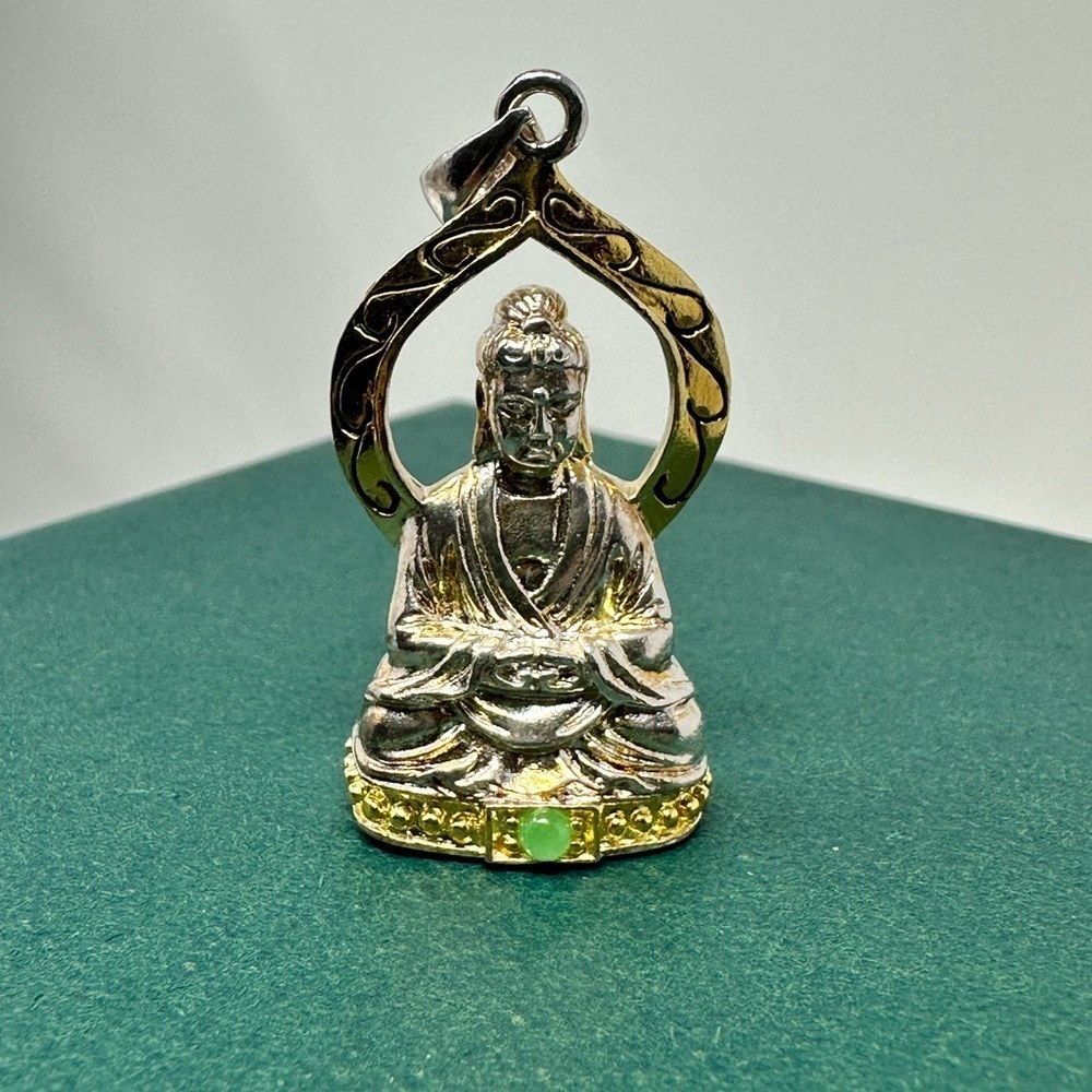 Rare Lenox Sterling and Jade Pendant